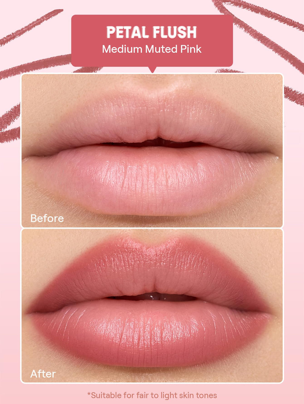 SHEGLAM Cloudline Petal Flush muestra tono rosado suave.