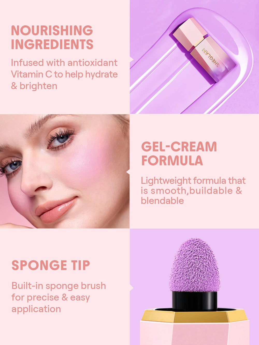 SHEGLAM Color Bloom Blush Líquido aporta brillo natural en las mejillas.