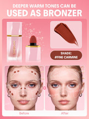 SHEGLAM Color Bloom Rubor Líquido Carmín Fino con acabado ligero y natural