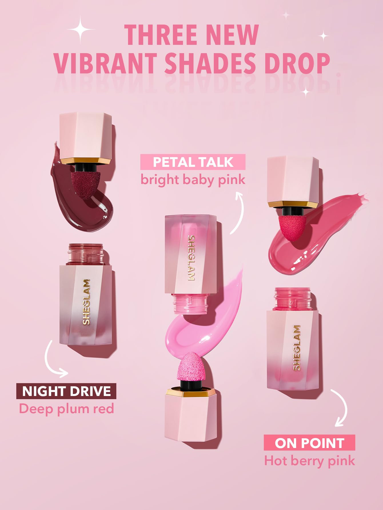 SHEGLAM Color Bloom Blush Líquido: muestra coral para mejillas frescas.
