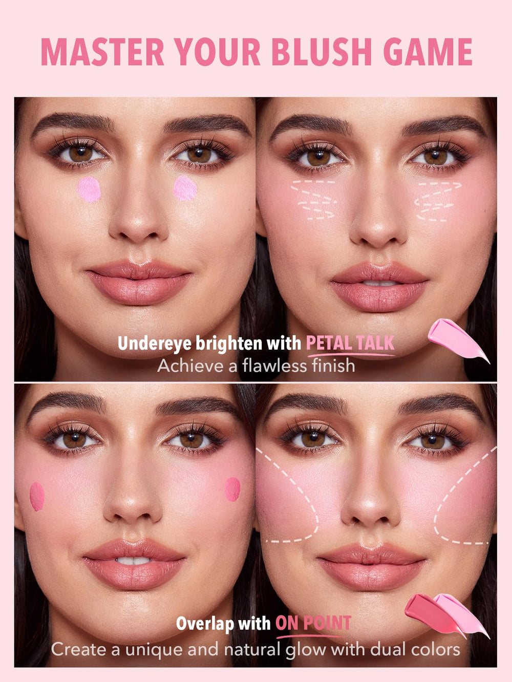 SHEGLAM Color Bloom Blush Líquido: muestra rosa para un acabado natural.