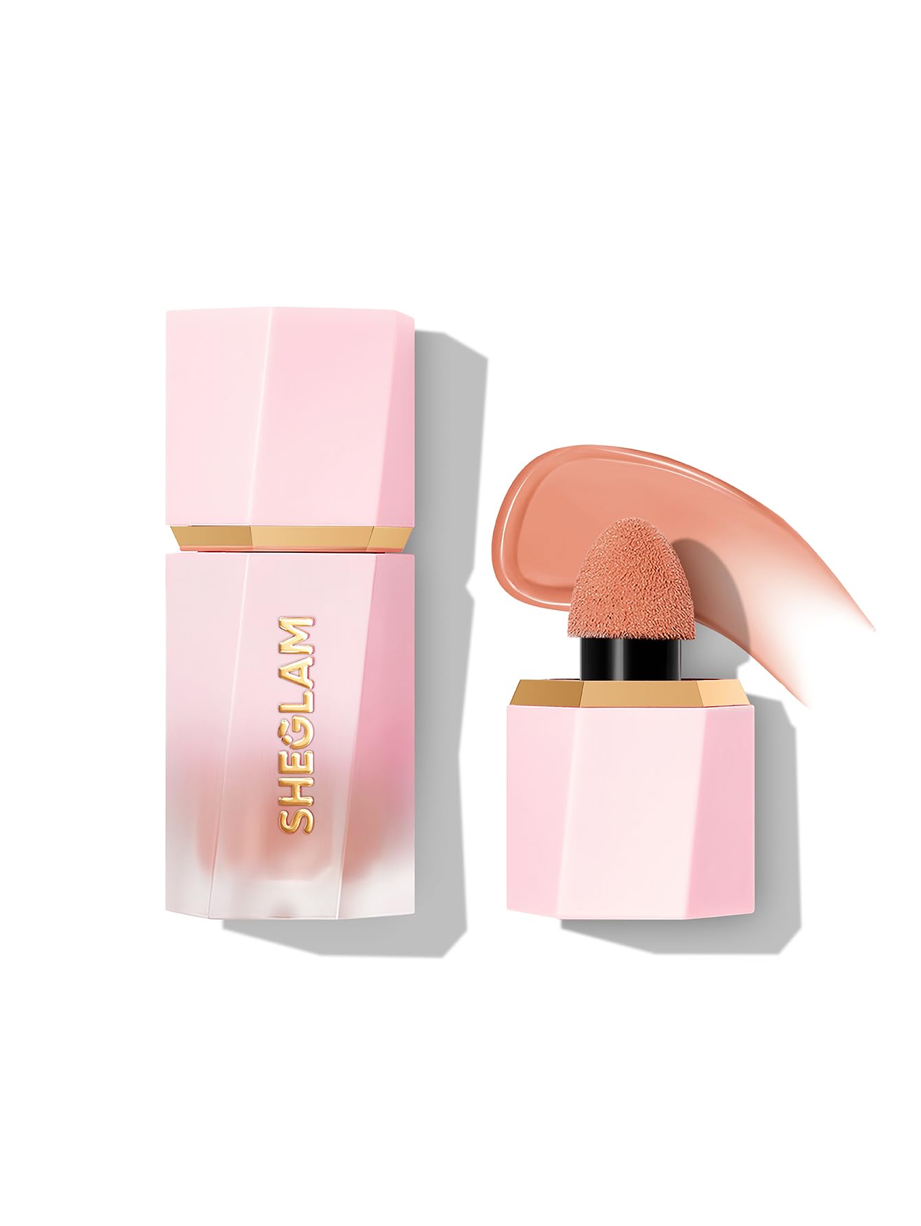 SHEGLAM Color Bloom Rubor Líquido Hush Hush, empaque compacto para retoques.