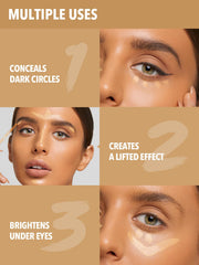SHEGLAM corrector 12hr aplicación en ojos para tono uniforme.