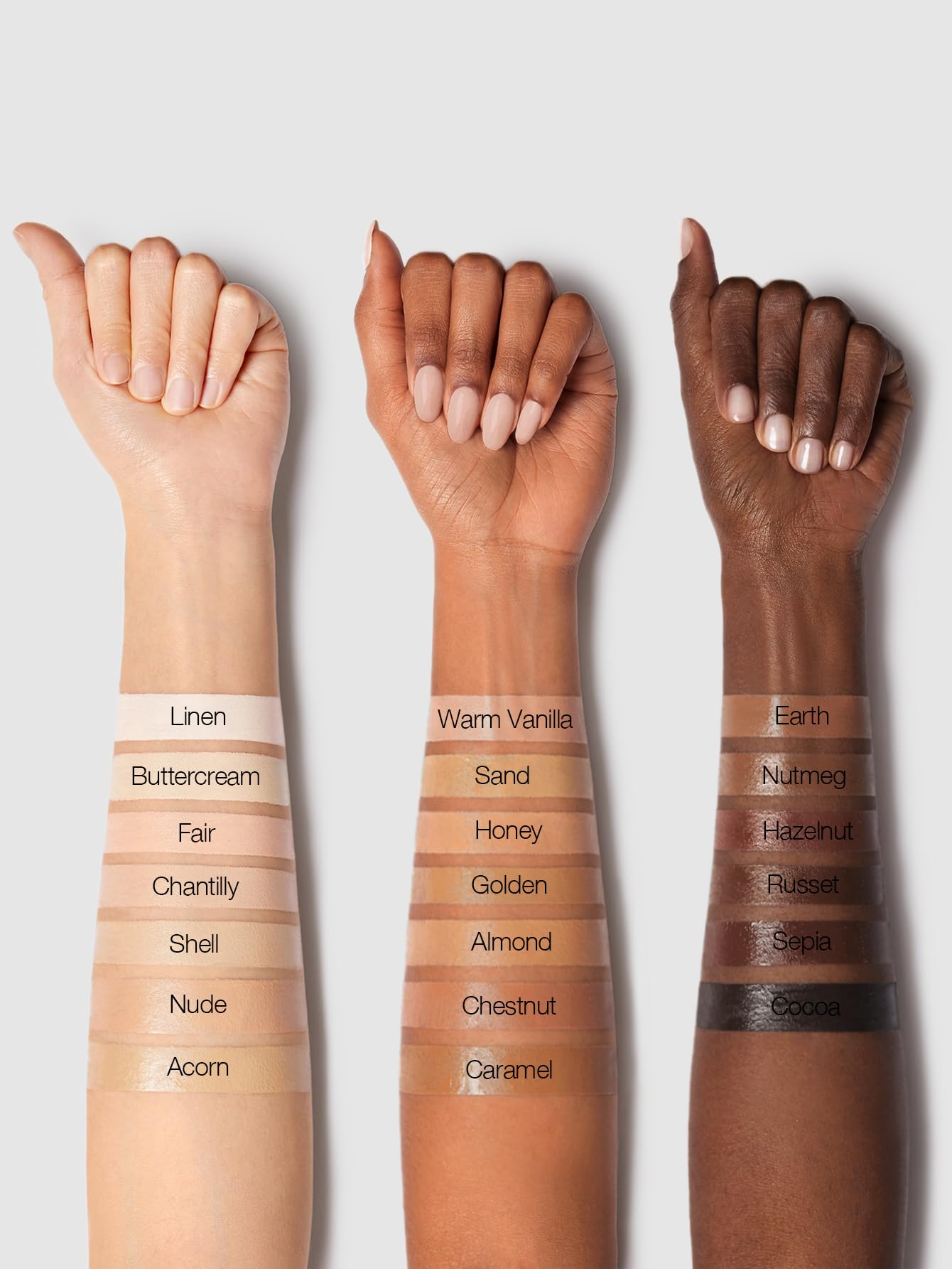 SHEGLAM corrector 12hr textura cremosa con hidratación ligera.