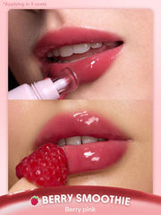 SHEGLAM Crystal Glaze: primer plano de textura cremosa e hidratante.
