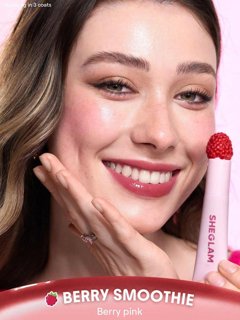 SHEGLAM Crystal Glaze: tono frambuesa para looks naturales.