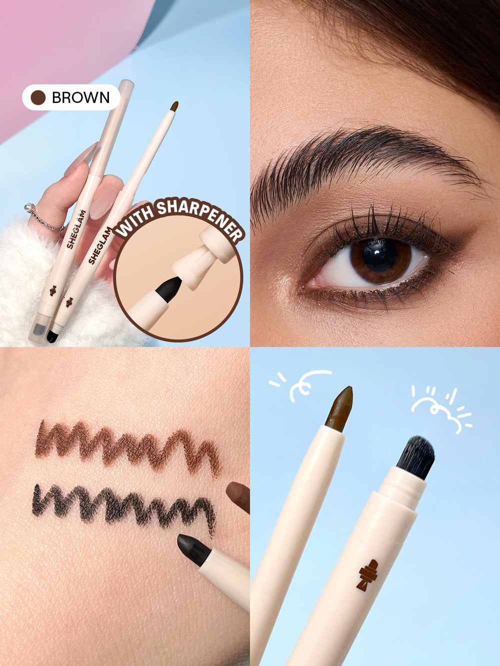 SHEGLAM Gel Glide Eyeliner: cepillo integrado para difuminar y crear difuminados