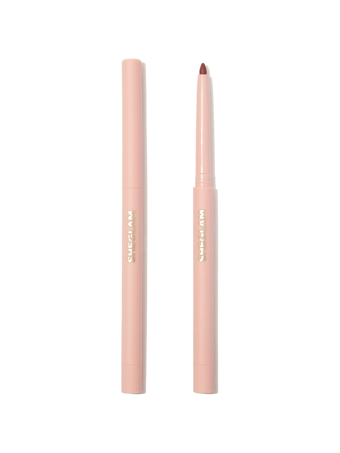 SHEGLAM delineador labial crema Misty Rose con afilado incorporado para retoques precisos.