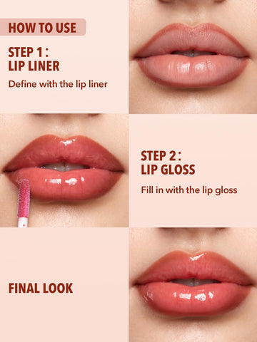 SHEGLAM dos-en-uno labios: lápiz y brillo para aplicación rápida.