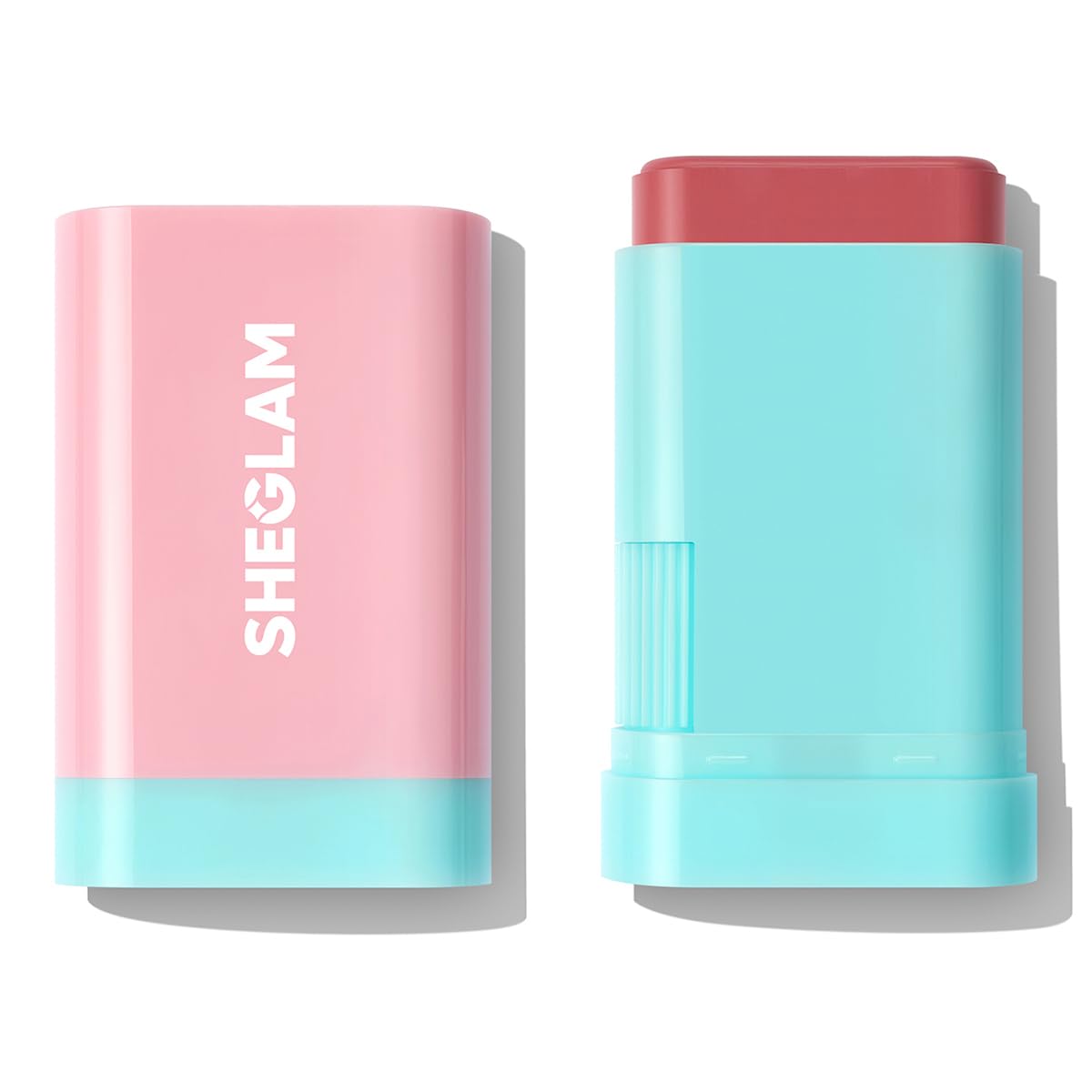 SHEGLAM Glass Glow Blush Stick muestra textura cremosa para rubor radiante.