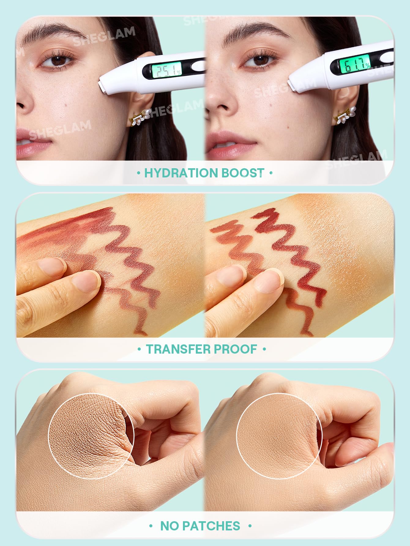 SHEGLAM Good Grip libre de crueldad certificado para maquillaje ético.
