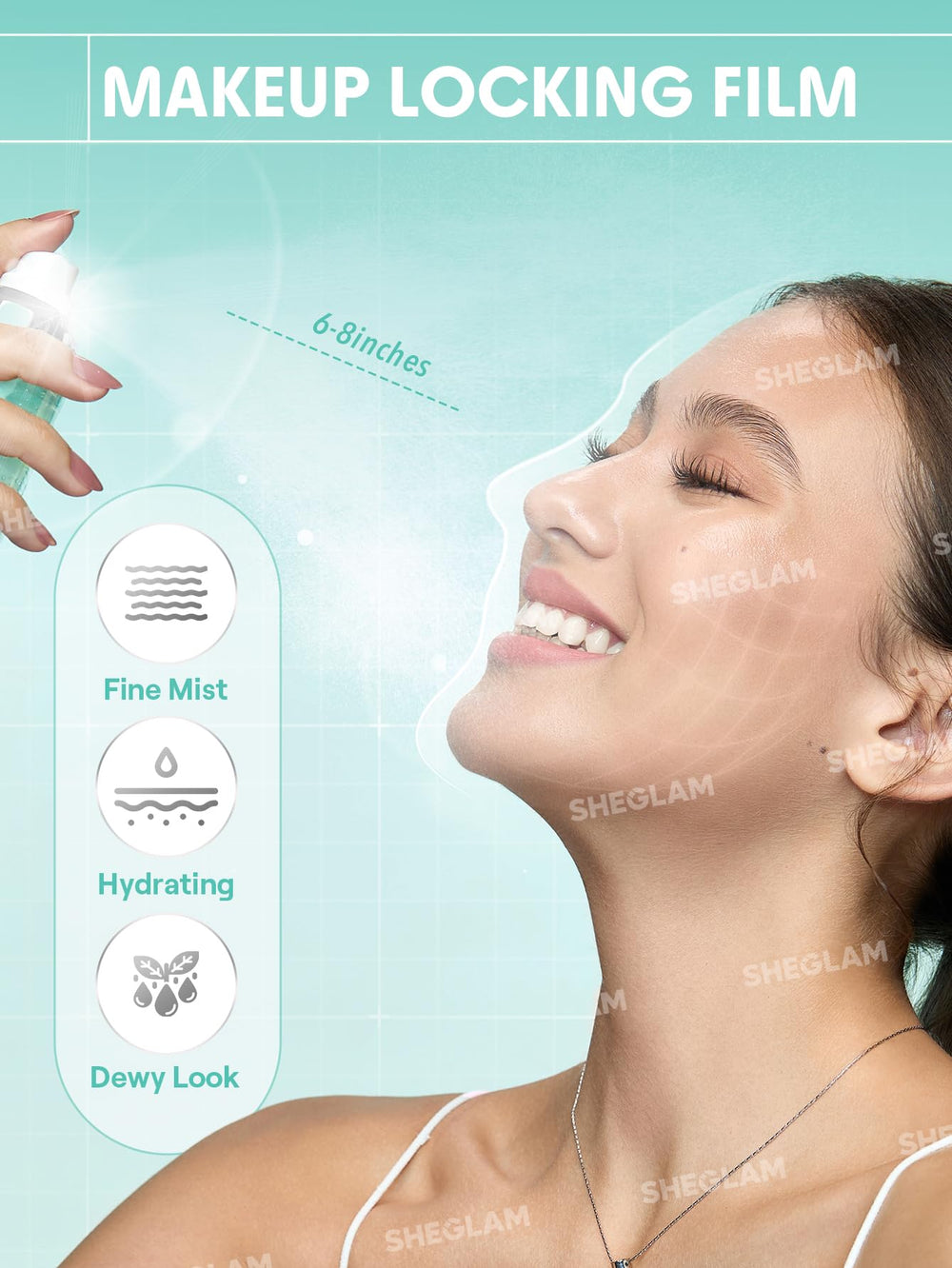 SHEGLAM Good Grip con hidratación de aloe vera para piel fresca.