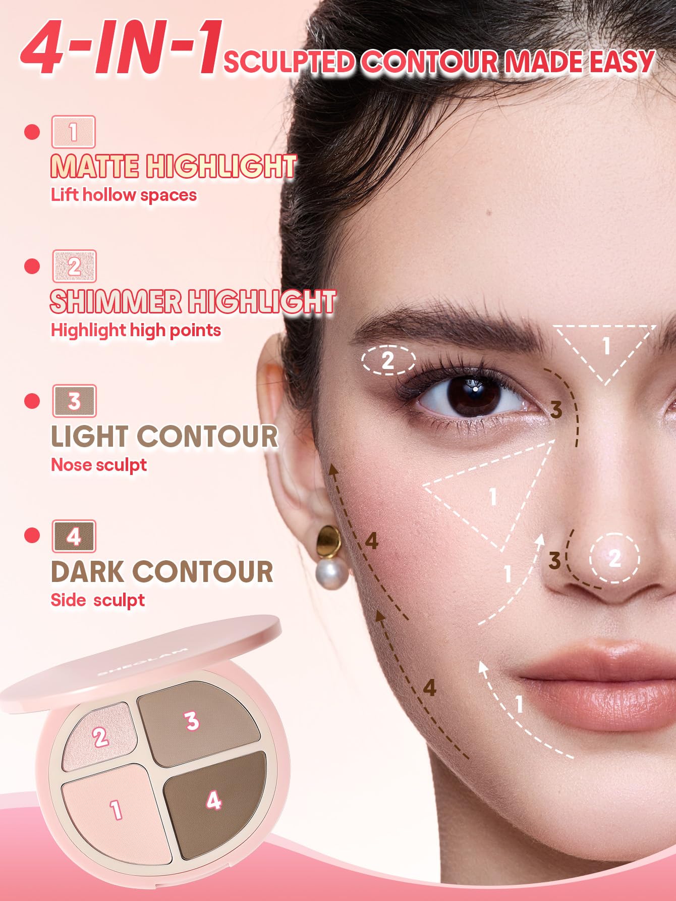 SHEGLAM Hypersculpt aplicación diaria con acabado suave y homogéneo
