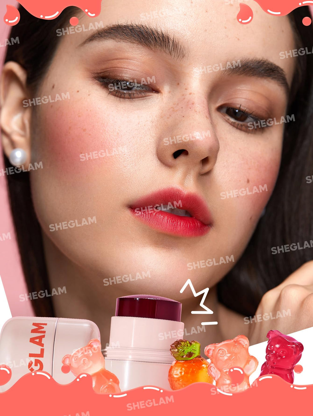 SHEGLAM Jelly-Licious fórmula libre de crueldad certificada para maquillaje responsable.