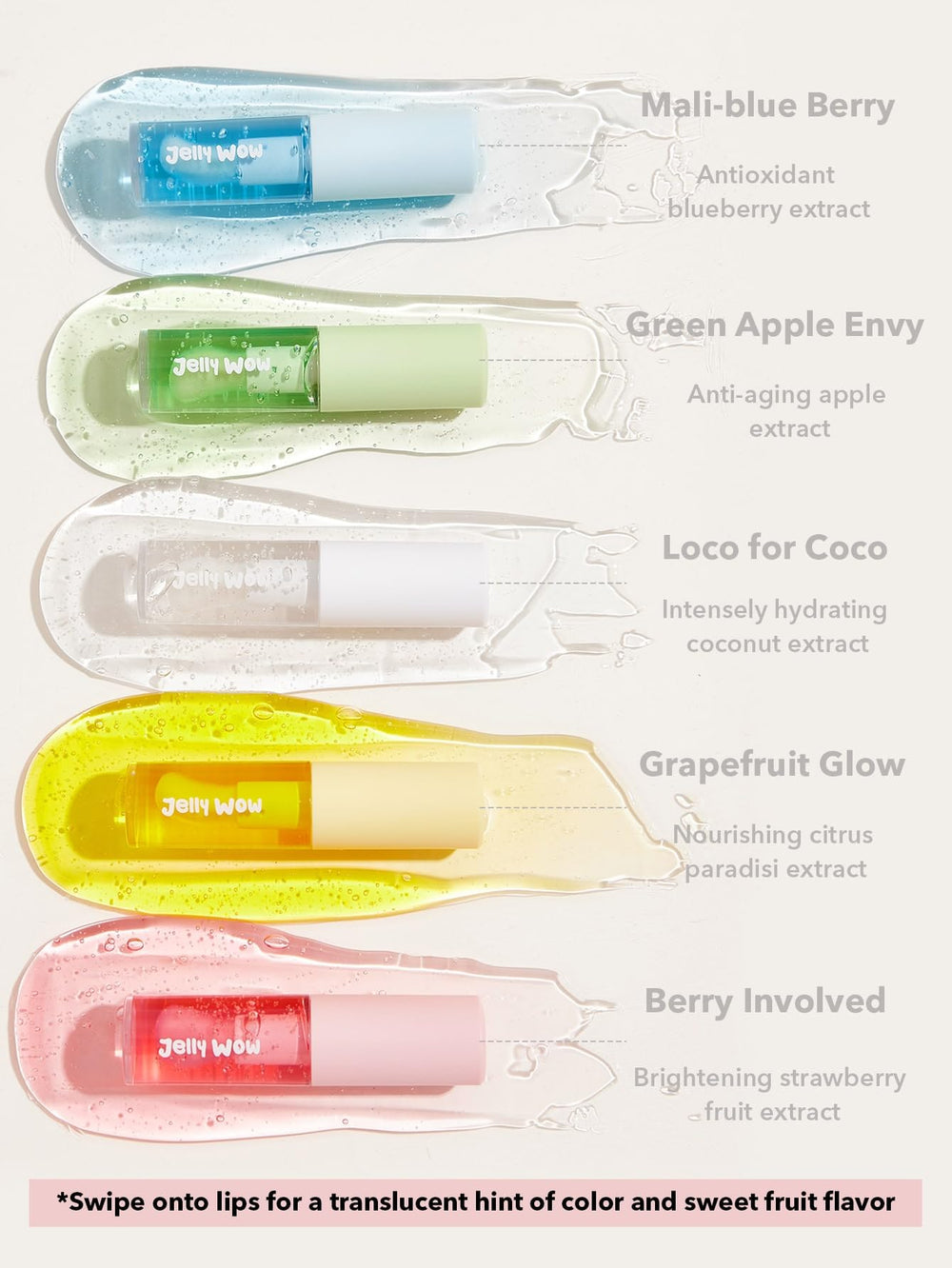 SHEGLAM Jelly Wow Mejora la textura con squalano y extracto de pomelo.