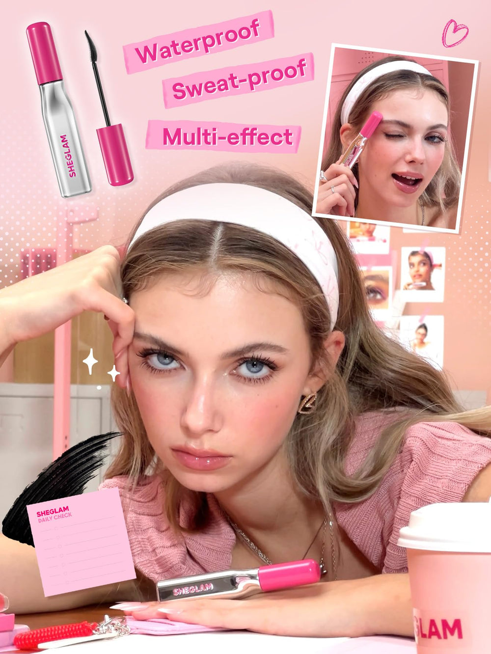 SHEGLAM Lashlighter: empaque compacto con diseño moderno para llevar.