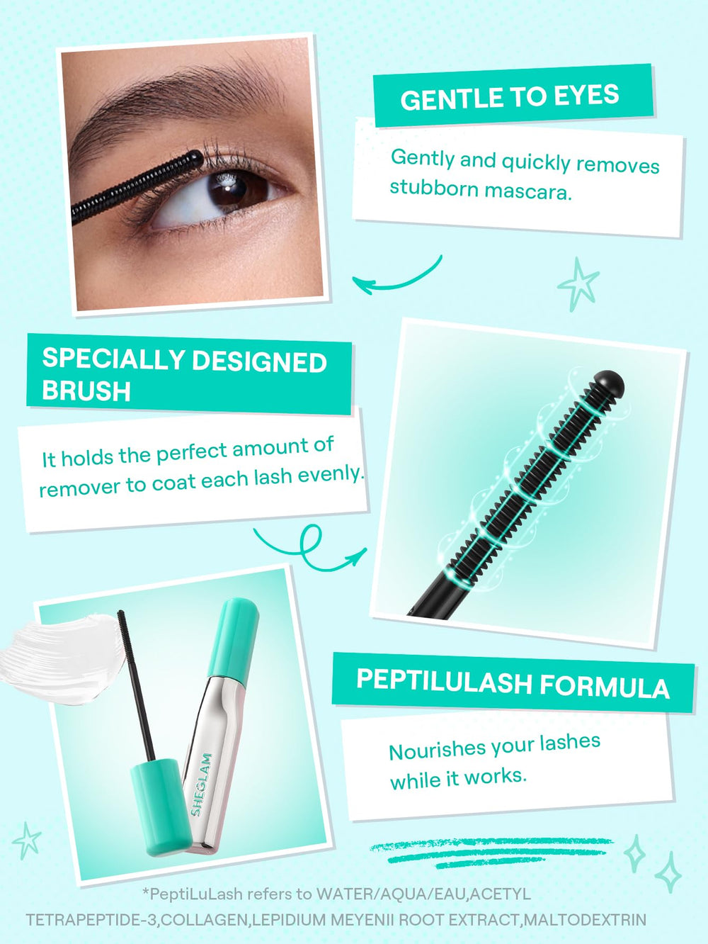 SHEGLAM Lashlighter EZ Remove facilita desmaquillado de máscara a prueba de agua