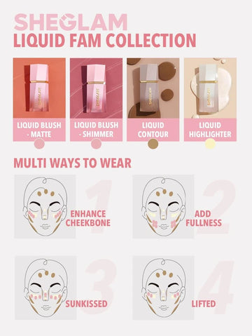 SHEGLAM rubor liquido Birthday Suit: tono natural que realza la piel sin sobrecargar.