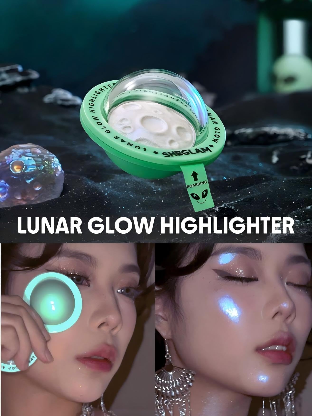 SHEGLAM iluminador: aplicación con dedo para un brillo rápido.