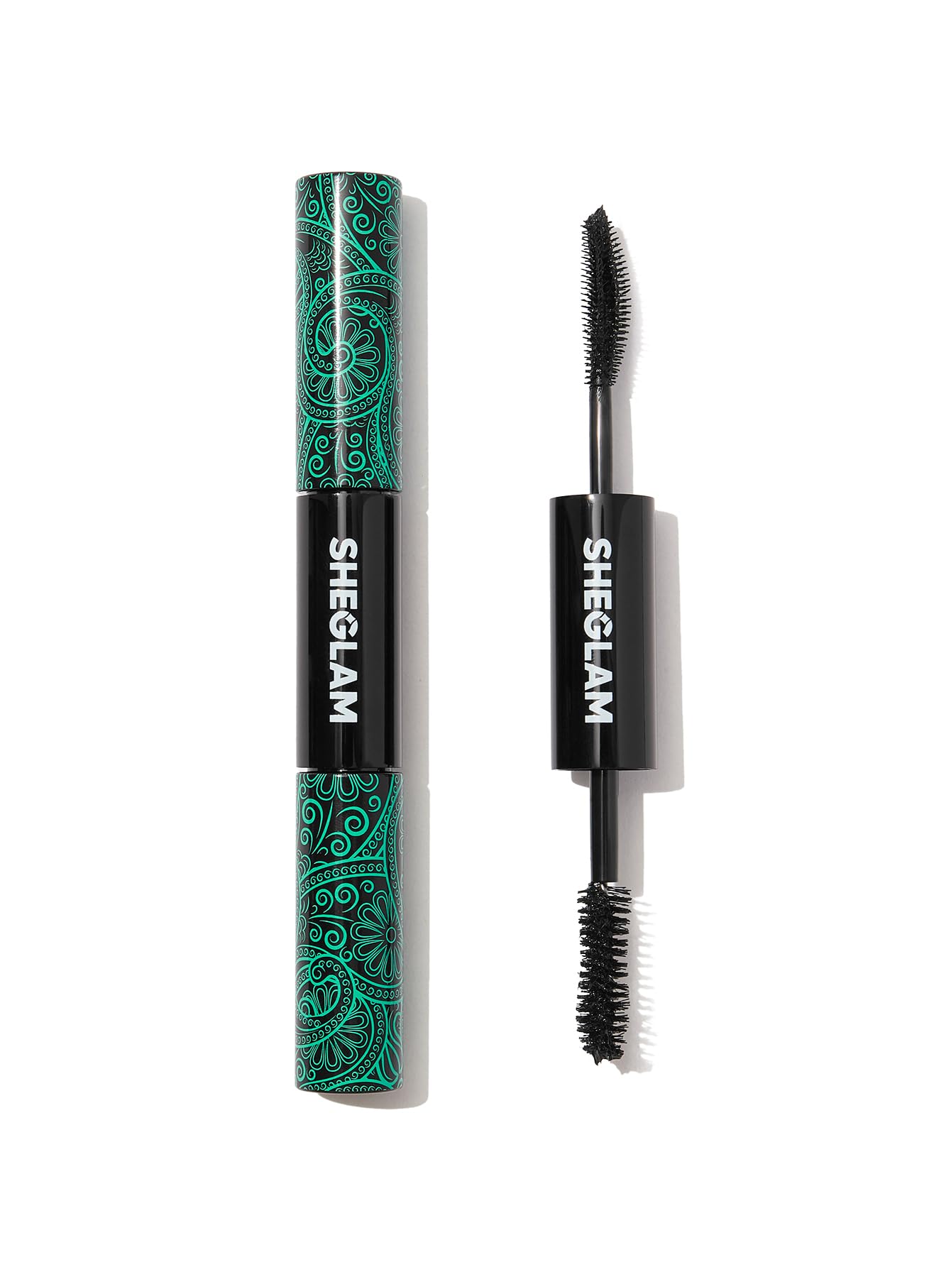 SHEGLAM Mascara 2 en 1 con aplicador curvo para definición precisa