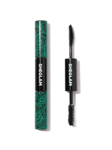 SHEGLAM Mascara 2 en 1 con aplicador curvo para definición precisa