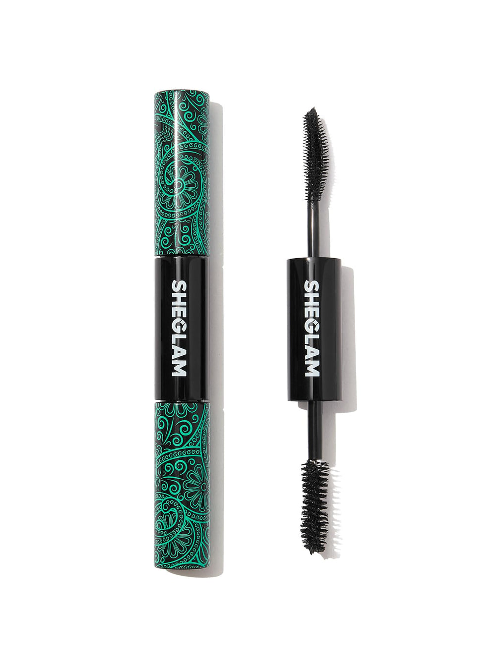 SHEGLAM Mascara 2 en 1 con aplicador curvo para definición precisa