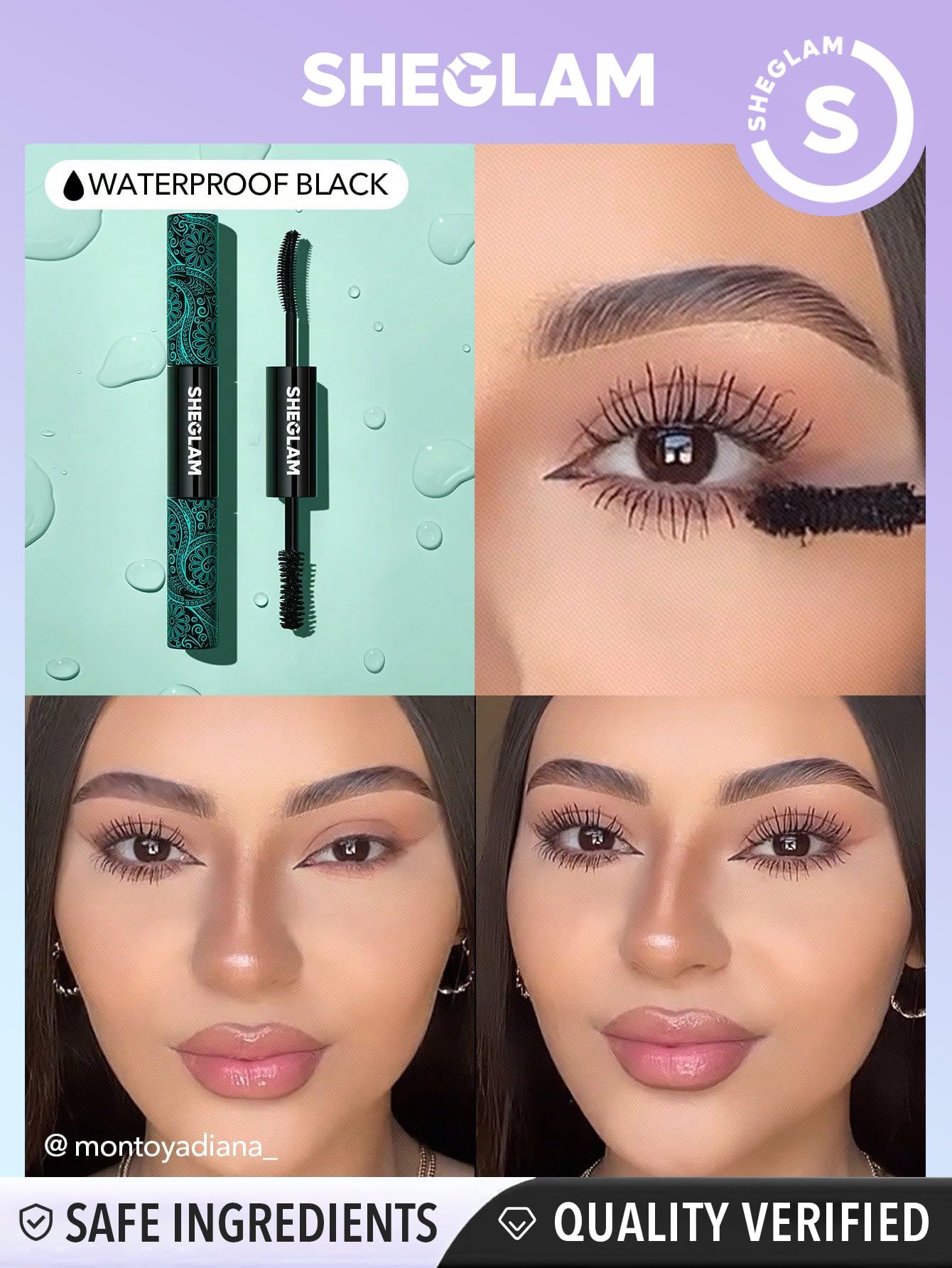 SHEGLAM Mascara 2 en 1 añade volumen visible a las pestañas