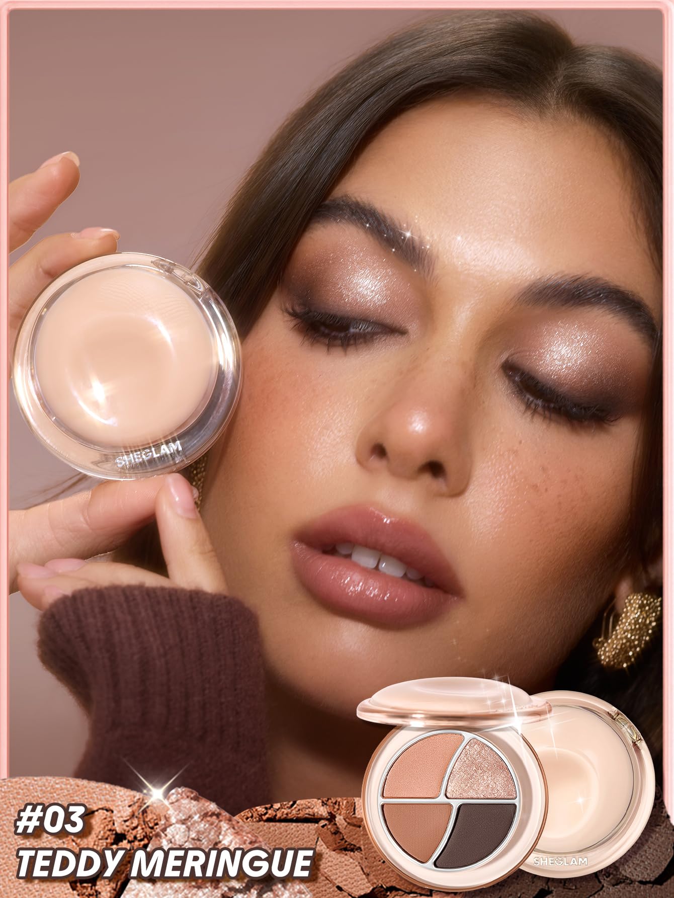 SHEGLAM Teddy Meringue paleta mini, libre de crueldad y certificada Leaping Bunny.