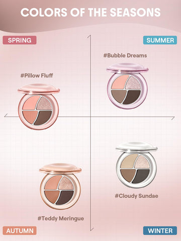 SHEGLAM Teddy Meringue paleta mini, pigmento suave para diario y looks versátiles.