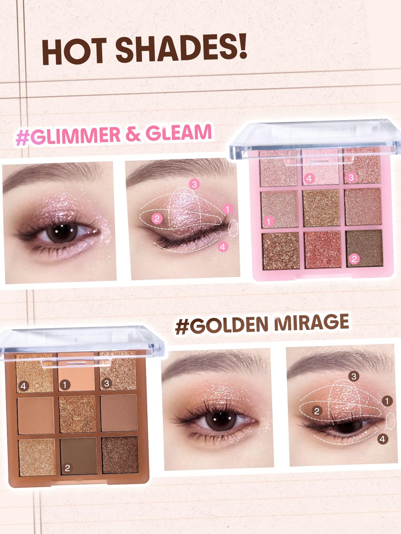 SHEGLAM Acabados mate y brillo para looks versátiles.