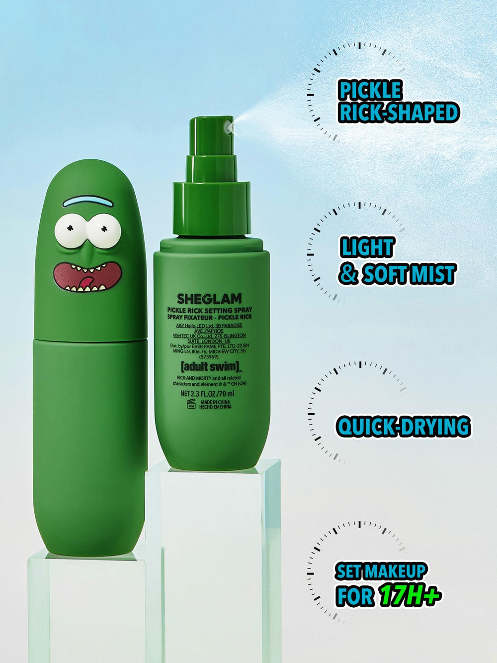 Aplicación rápida de SHEGLAM Pickle Rick para rostro sin esfuerzo