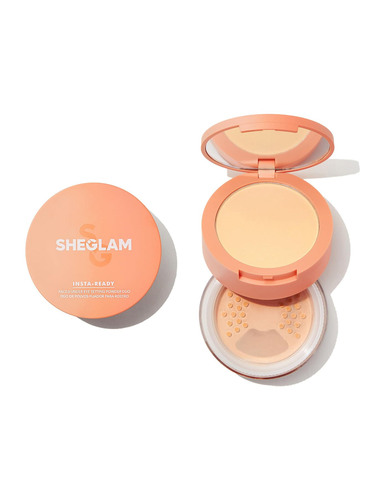 SHEGLAM polvo suelto, compartimento superior para ojos, fijación suave de ojeras.