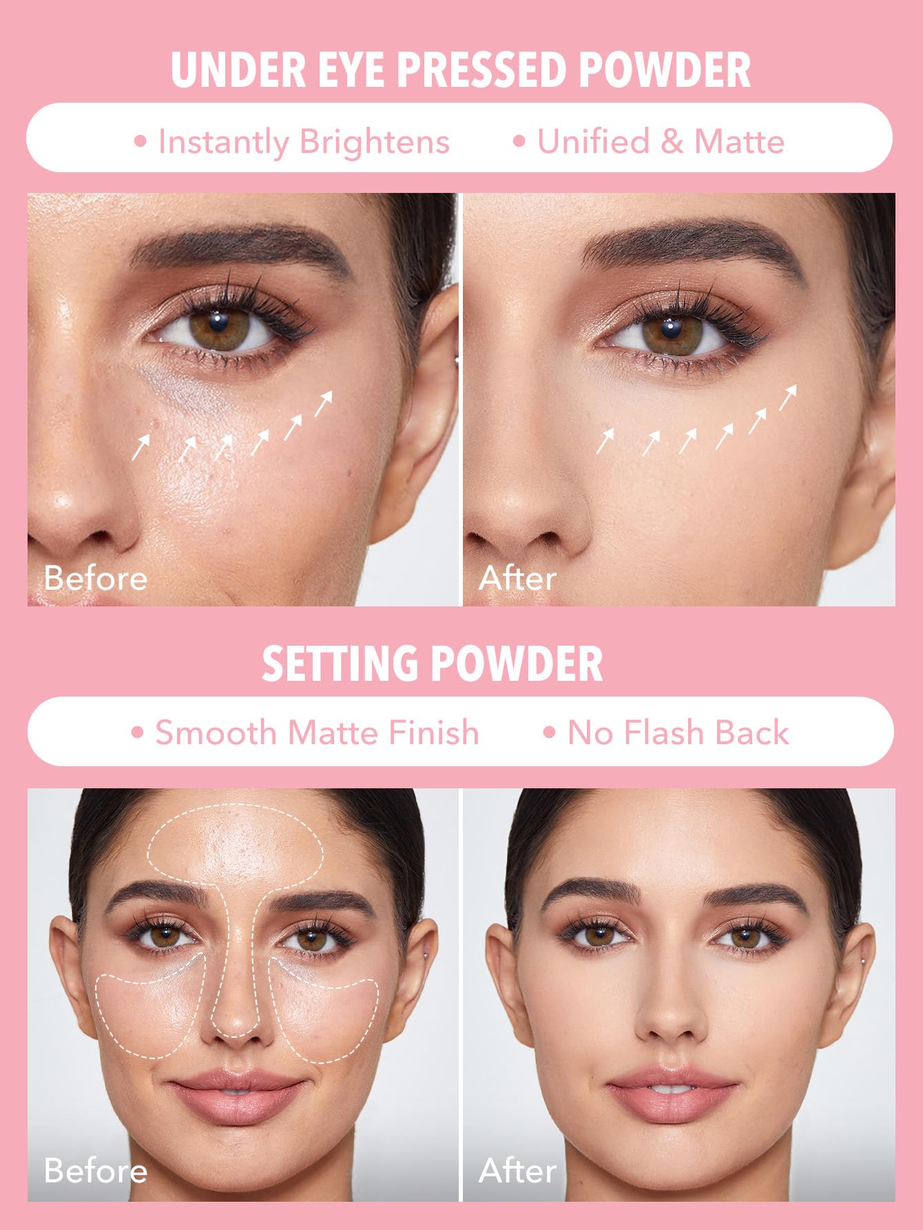 SHEGLAM polvo con doble compartimento para fijar ojos y rostro