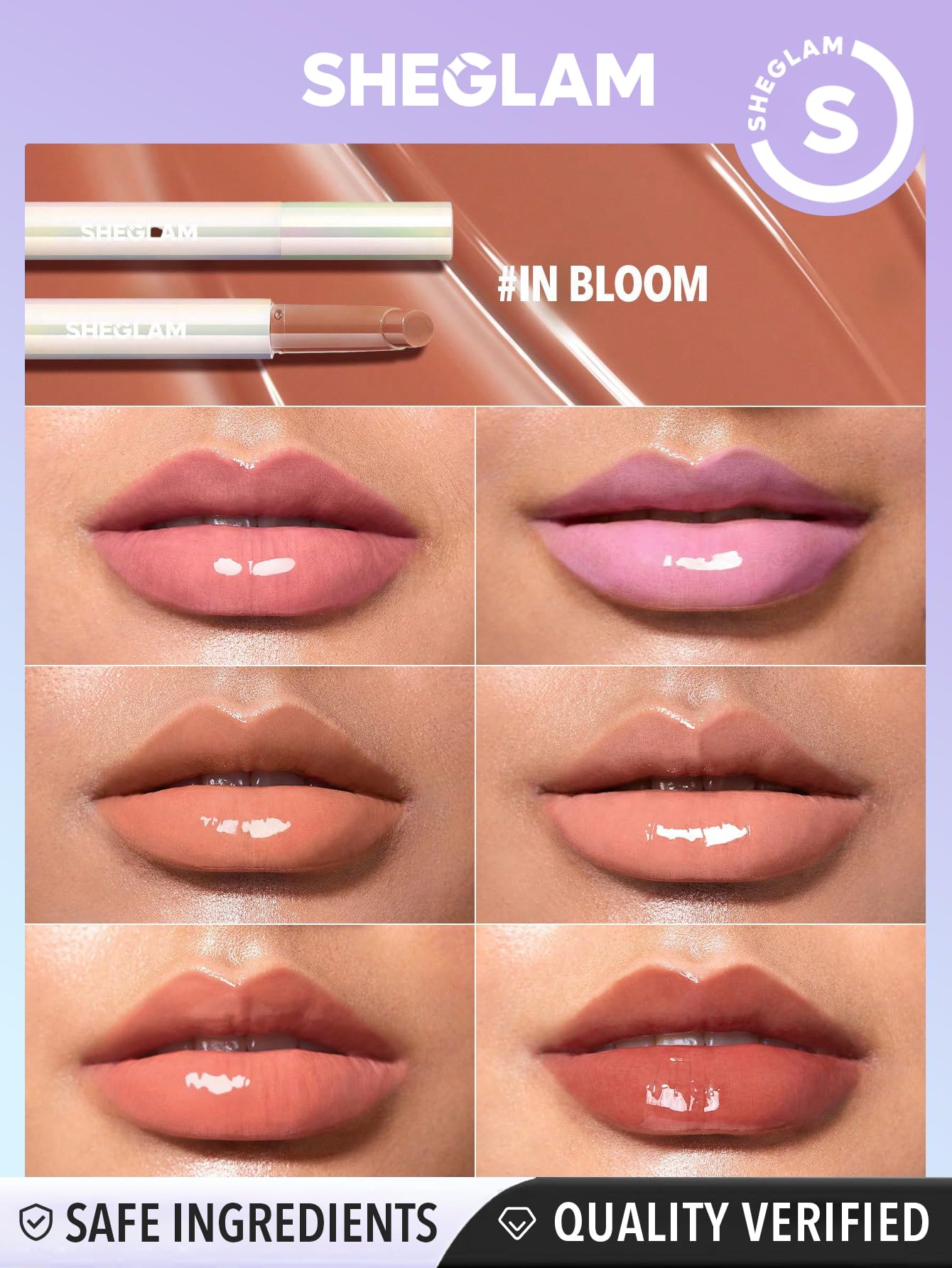SHEGLAM PoutPerfect: empaque de alta gama para colección.