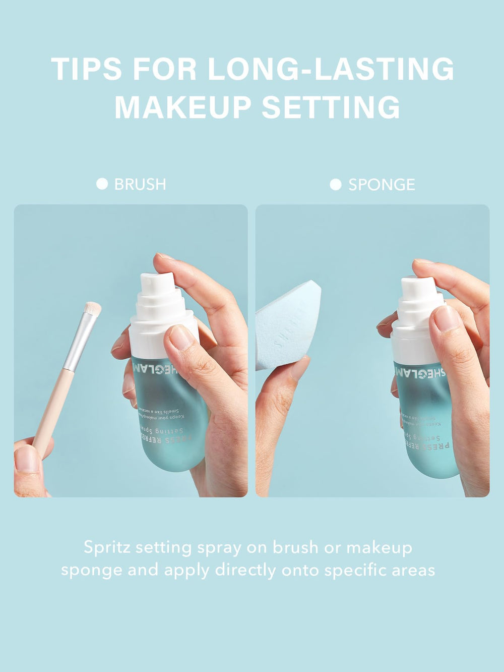SHEGLAM Press Refresh aplicación con brocha facilita fijación rápida