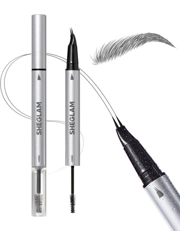 SHEGLAM Real Flow Laminating Brow Pen Espresso muestra la doble punta para trazos naturales