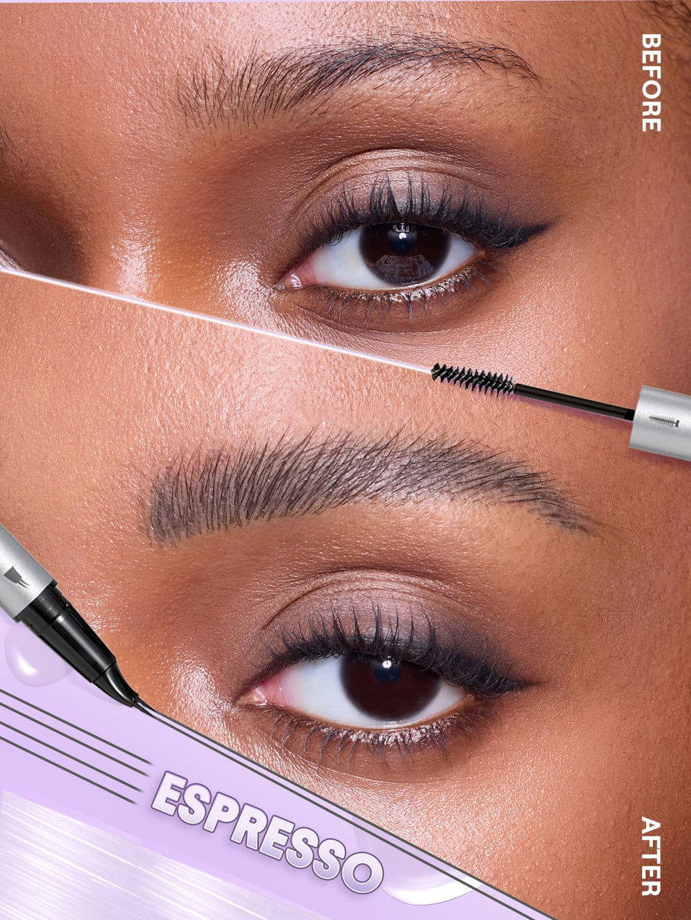 SHEGLAM Real Flow Laminating Brow Pen Espresso, trazos naturales para ahorrar tiempo