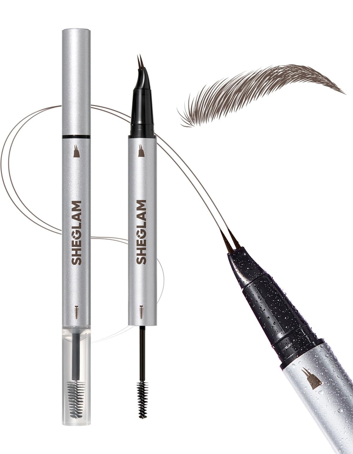 SHEGLAM Real Flow Lapiz Cejas Laminado Chocolate con trazos naturales para cejas definidas.
