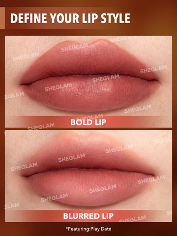 SHEGLAM Soft Haze Lip Blur: acabado mate que resiste el desgaste diario.