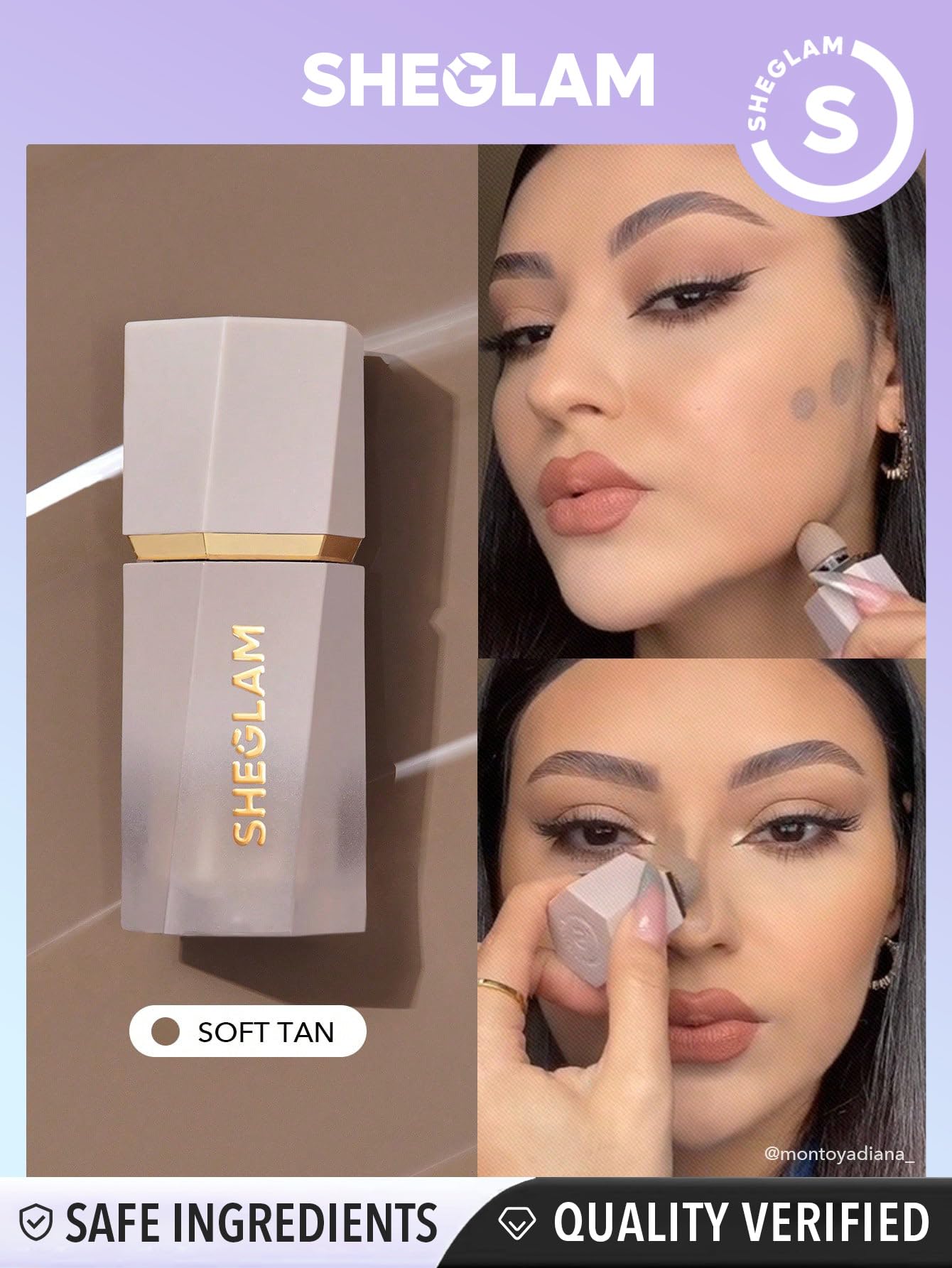 SHEGLAM Sun Sculpt aplicador esponja: aplica suave y precisa.
