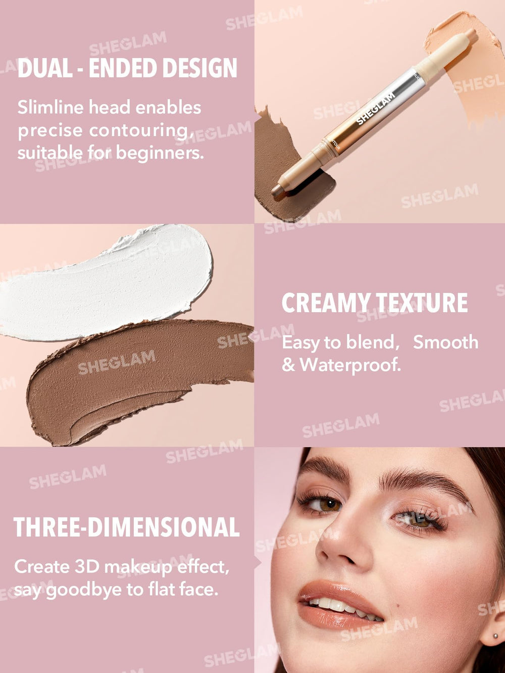 SHEGLAM textura cremosa-difuminado facilita mezcla