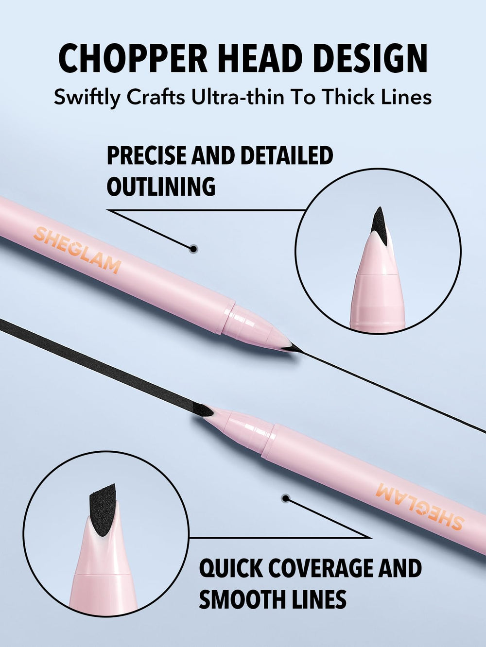 SHEGLAM Think Sharp delineado detallado para trazos limpios y profesionales