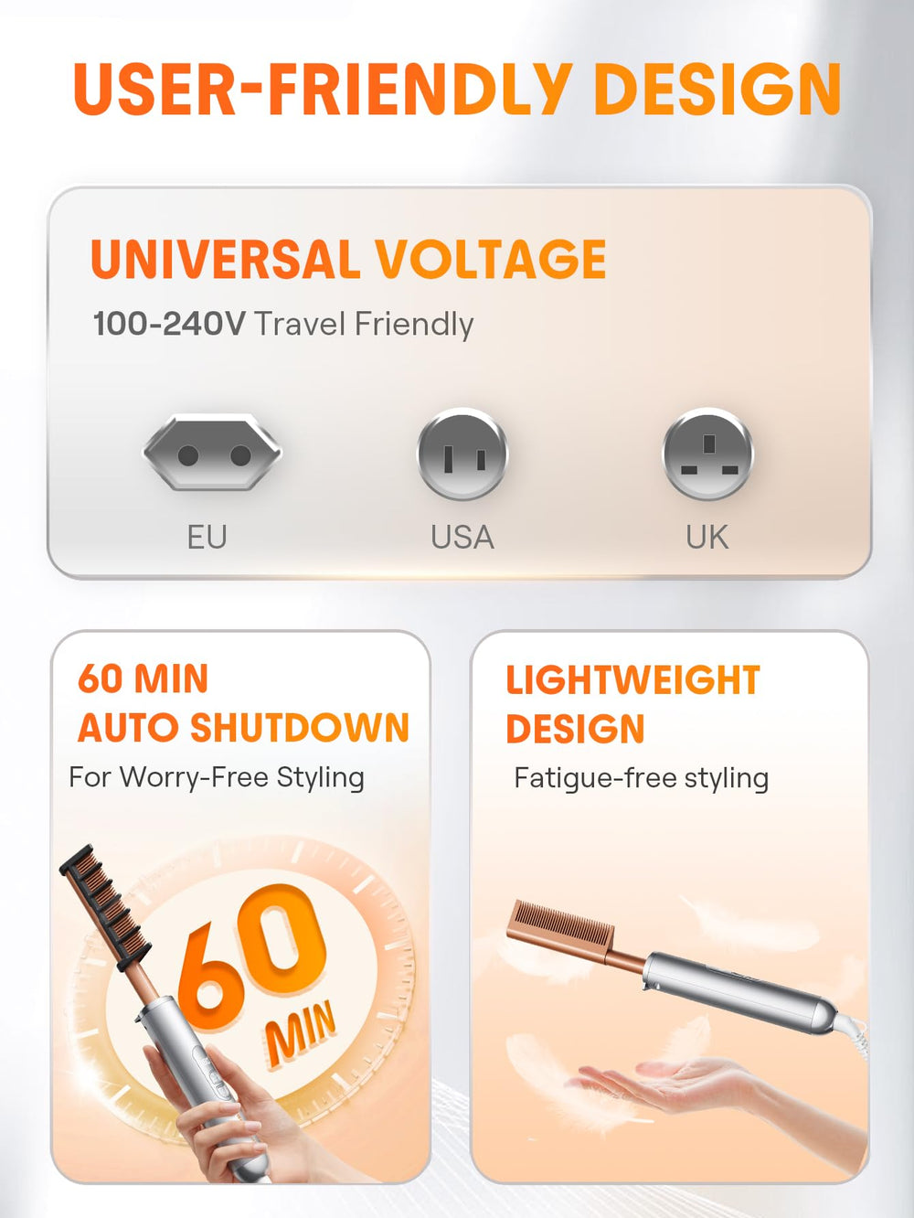 SHEGLAM voltaje universal 100-240V ideal para viajar