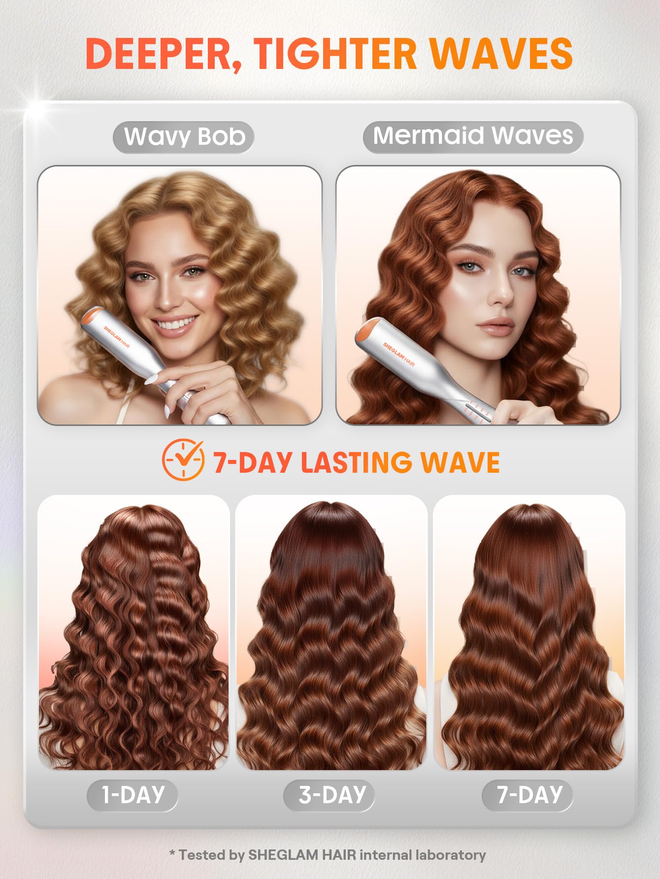 SHEGLAM Waver tecnología iónica y cerámica que reduce estática y aporta brillo