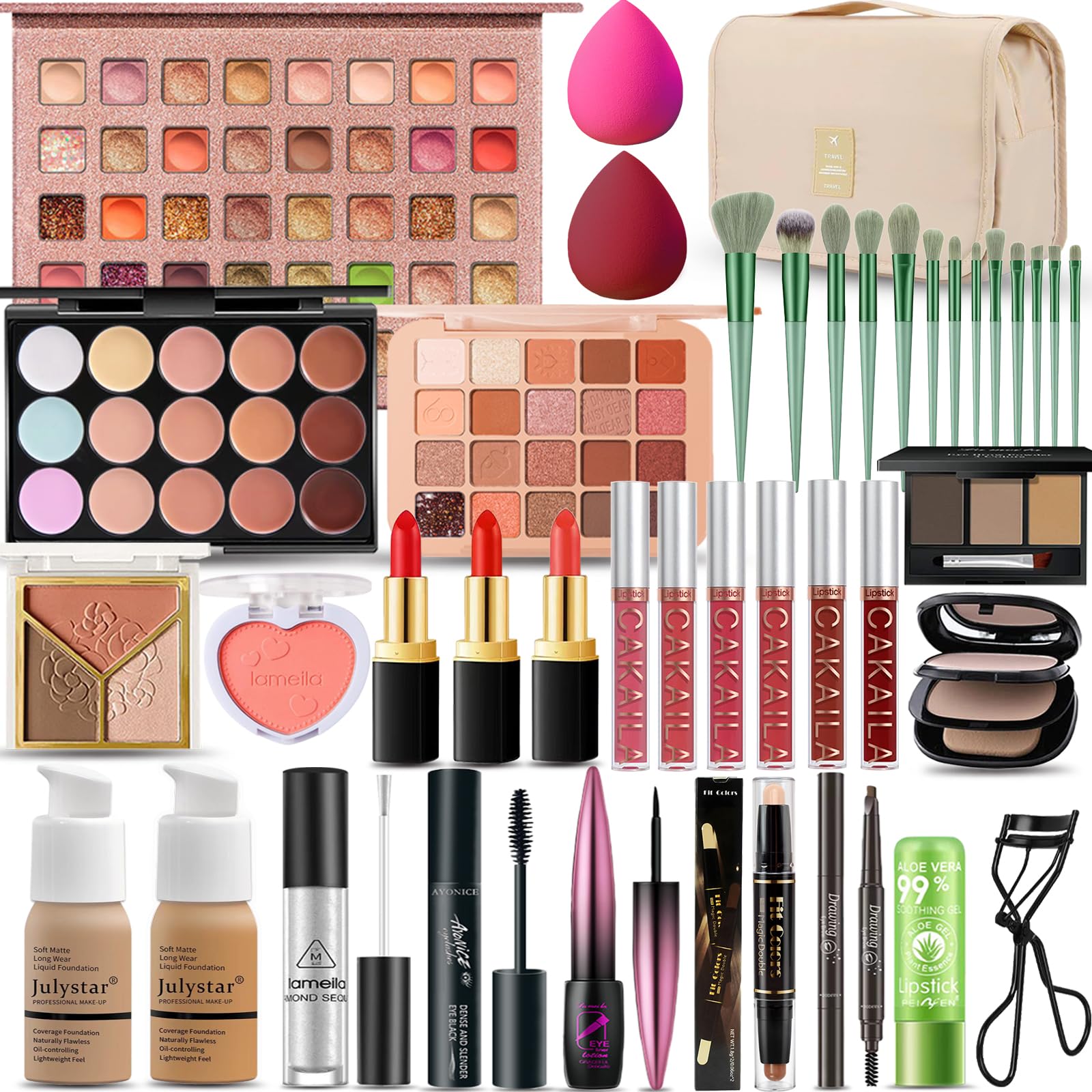 SHELAKIN kit de maquillaje completo para looks diarios y profesionales.