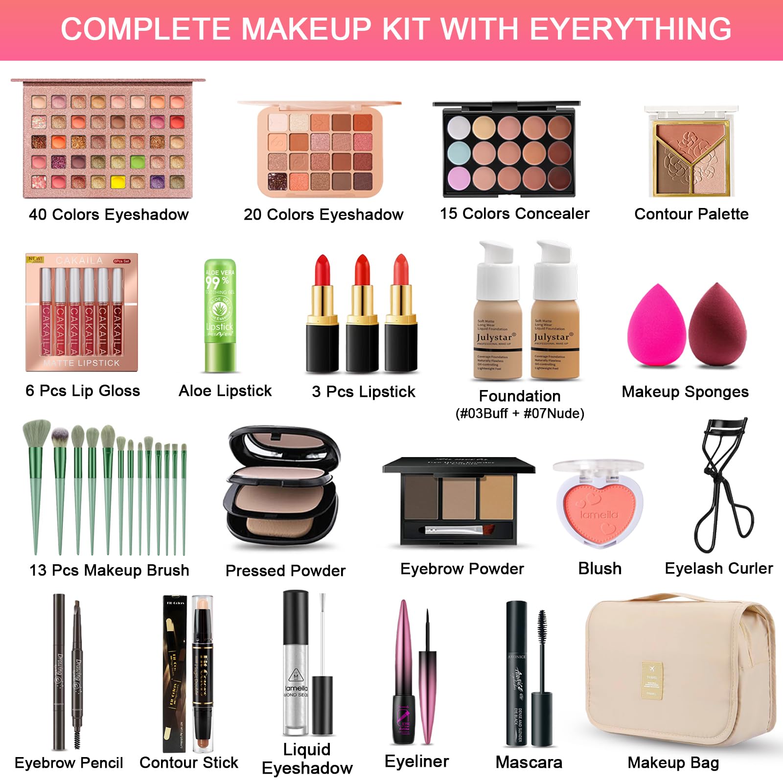 SHELAKIN paleta de 40 sombras para una variedad de looks.