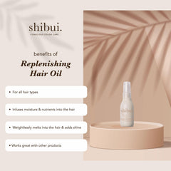SHIBUI Aceite Reponedor: brillo duradero y control del frizz.