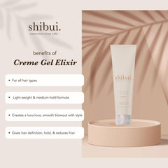 SHIBUI Creme Gel Elixir aplicación con la mano para definir rizos sin frizz