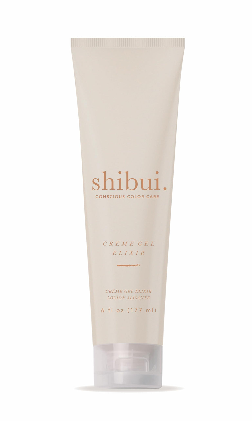 SHIBUI Creme Gel Elixir: botella visible para un peinado ligero con estructura