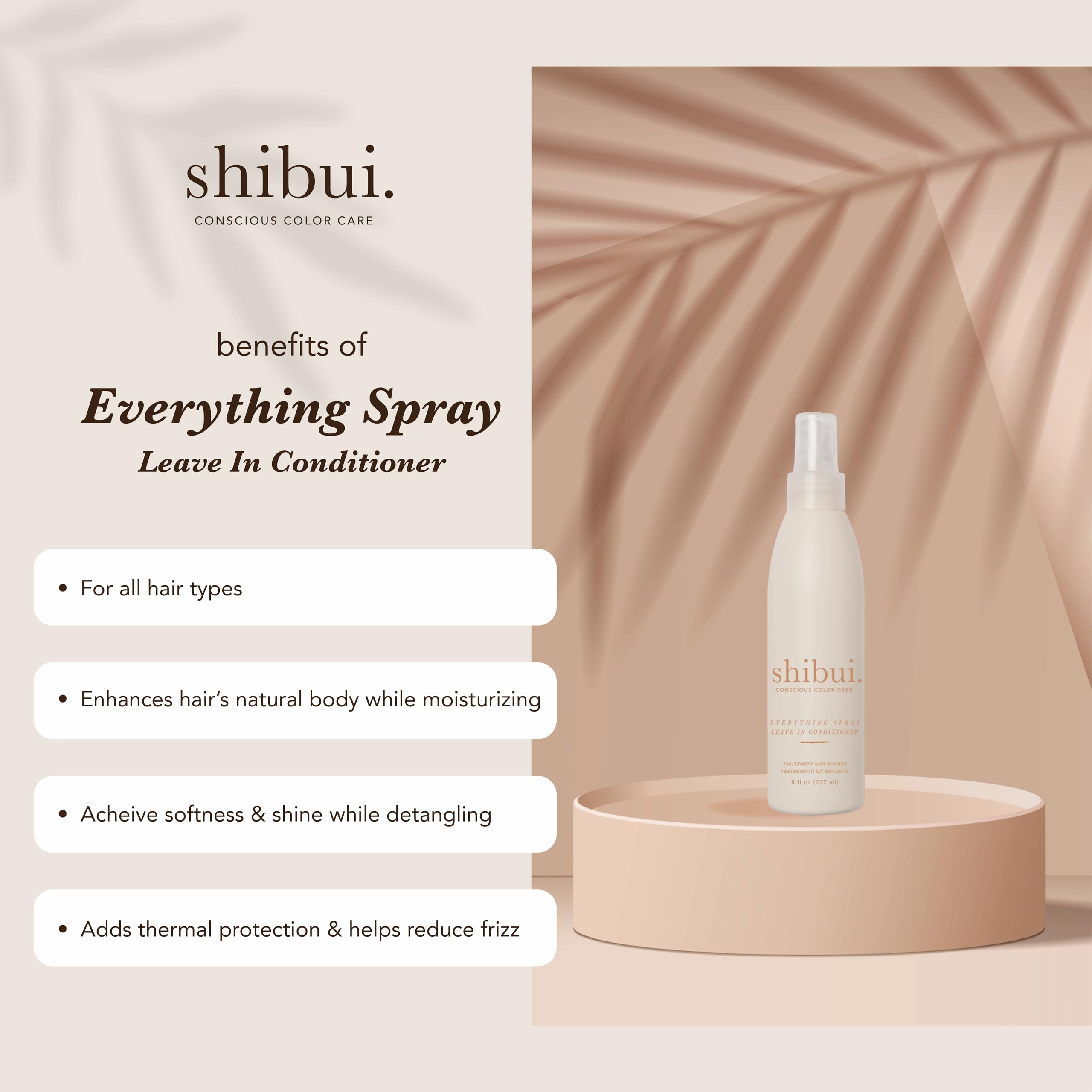 SHIBUI Everything Spray contrôle le frisage et laisse les cheveux lisses et doux